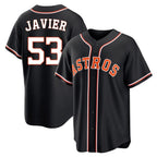 Houston Astros #53 Cristian Javier Player Black Fotopoulosg Fashion Out Home Game Stitched Jerseys