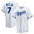 Kansas City Royals #7 Bobby Witt Jr. White Fotopoulosg Home Replica Player Jersey