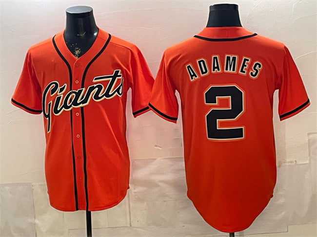 San Francisco Giants #2 Willy Adames Orange Fotopoulosg Cool Base Stitched Jersey