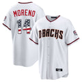 Arizona Diamondbacks #14 Gabriel Moreno Player White Fotopoulosg USA 250 Fourth of July Home Game Stitched Jerseys
