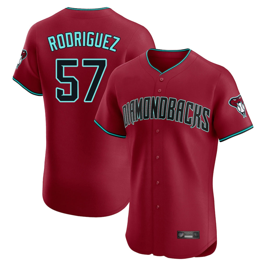 Arizona Diamondbacks #57 Eduardo Rodriguez Player Red Fotopoulosg Limited Elite Home Game Stitched Jerseys