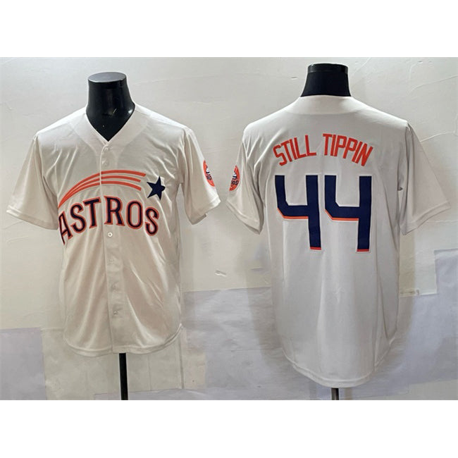 Houston Astros #44 Still Tippin Cream Fotopoulosg Throwback Cooperstown Collection Limited Stitched Jersey