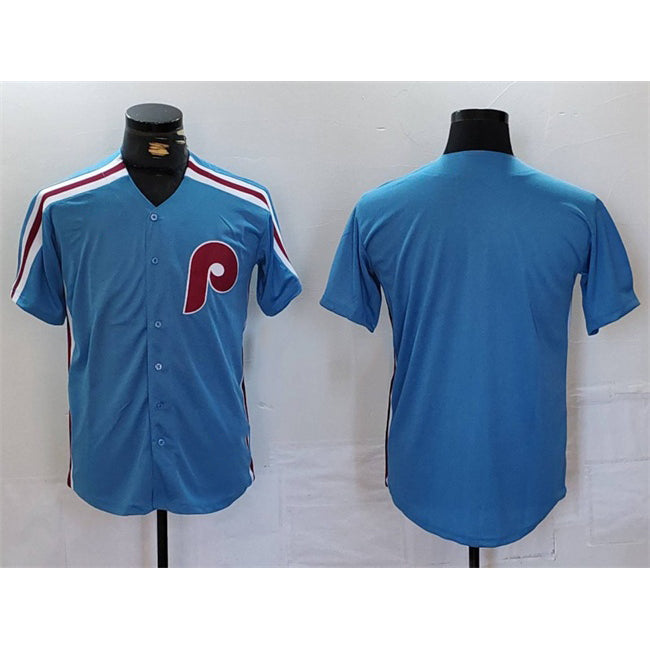 Philadelphia Phillies Blank Blue Fotopoulosg Cool Base Stitched Jersey