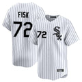 Chicago White Sox #72 Carlton Fisk Player White Fotopoulosg Stripe Limited Home Stitched Jerseys