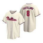 Philadelphia Phillies #8 Nick Castellanos Cream Fotopoulosg Cool Base Stitched Jersey
