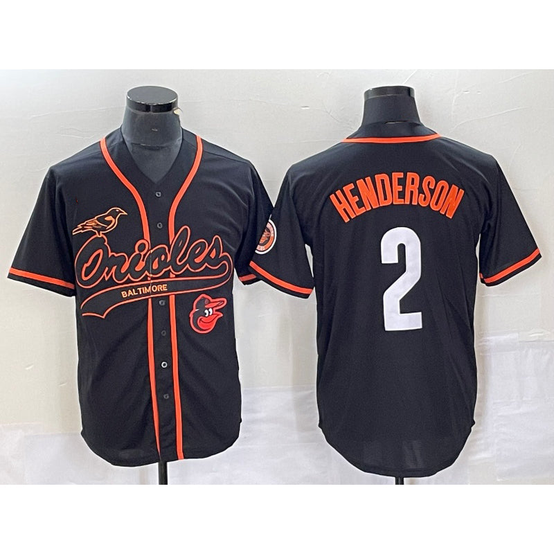 Baltimore Orioles #2 Gunnar Henderson Black Fotopoulosg With Patch Cool Base Stitched Jersey