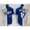 Los Angeles Dodgers #17 Shohei Ohtani Number White Blue Fotopoulosg Two Tone Stitched Jerseys