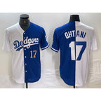 Los Angeles Dodgers #17 Shohei Ohtani Number White Blue Fotopoulosg Two Tone Stitched Jerseys
