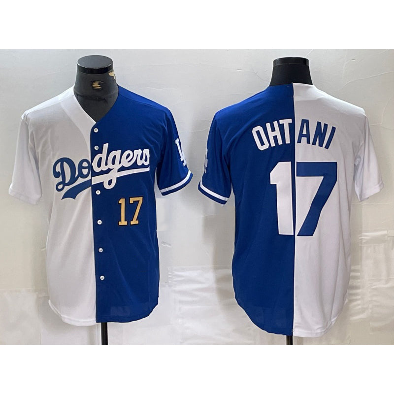 Los Angeles Dodgers #17 Shohei Ohtani Number White Blue Fotopoulosg Two Tone Stitched Jerseys