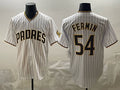 San Diego Padres #54 Freddy Fermin White Fotopoulosg Cool Base Stitched Jersey
