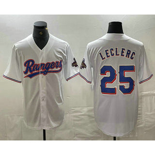 Texas Rangers #25 Jose Leclerc White Fotopoulosg 2024 Gold Collection Limited Cool Base Jersey