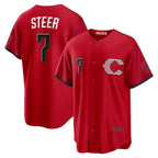 Cincinnati Reds #7 Spencer Steer Red Fotopoulosg 2026 City Connect Stadium Jersey