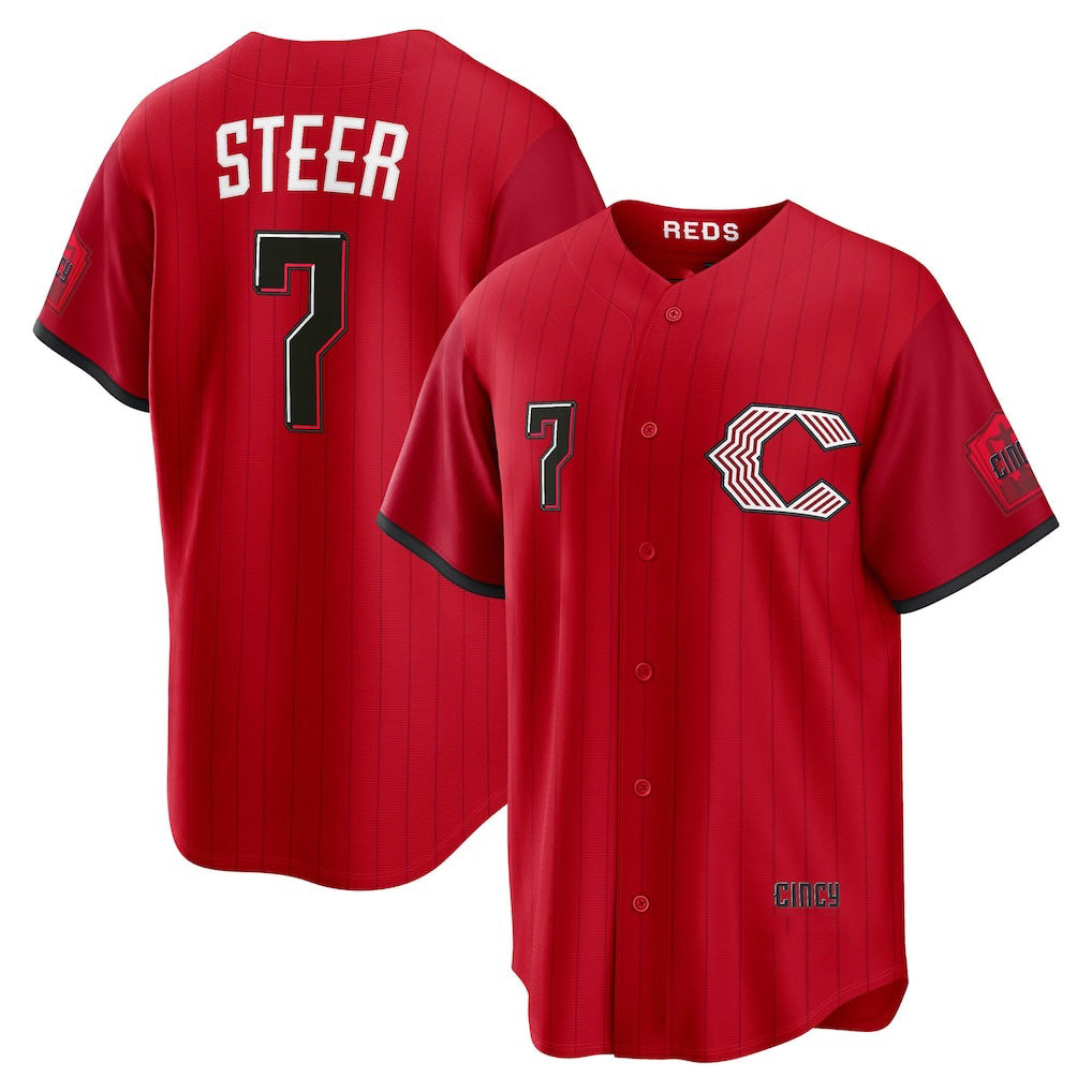 Cincinnati Reds #7 Spencer Steer Red Fotopoulosg 2026 City Connect Stadium Jersey