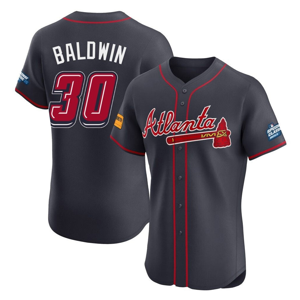 Atlanta Braves #30 Drake Baldwin Player Navy Fotopoulosg 2025 Speedway Classic Limited Elite Home Game Stitched Jerseys