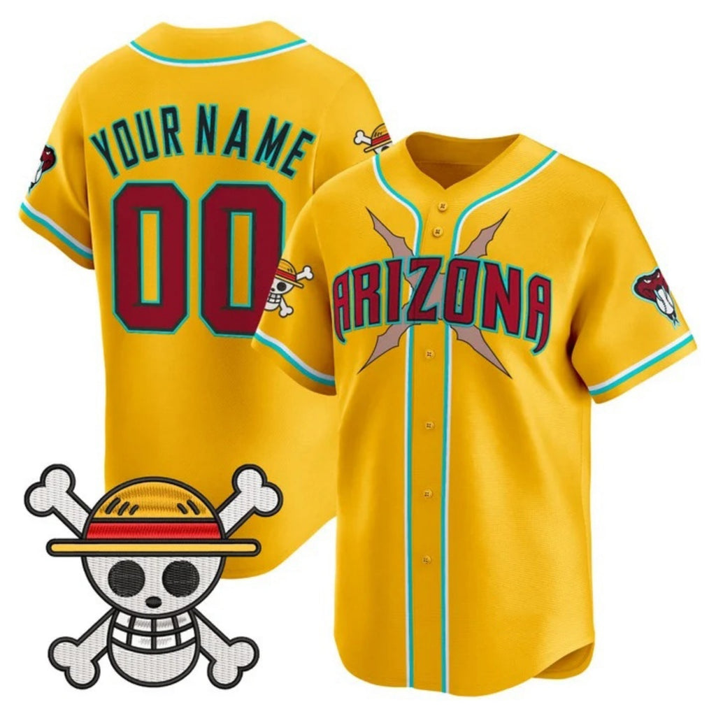 Custom Arizona Diamondbacks x One Piece Gold Fotopoulosg Vapor Premier Limited Jersey - Stitched