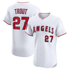 Los Angeles Angels #27 Mike Trout White Fotopoulosg Home Elite Player Jersey