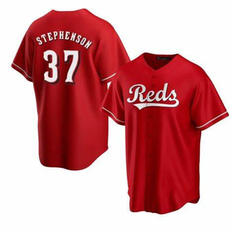 Cincinnati Reds #37 Tyler Stephenson Red Fotopoulosg Cool Base Jersey