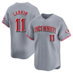 Cincinnati Reds #11 Barry Larkin Player Gray Fotopoulosg Home Limited Stitched Jerseys