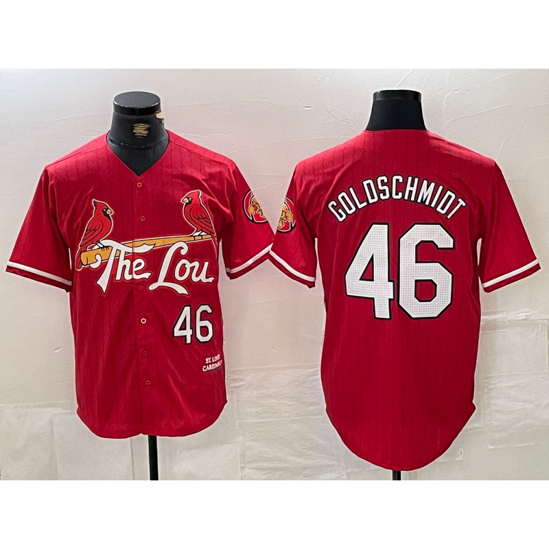 St. Louis Cardinals #46 Paul Goldschmidt Red Fotopoulosg 2024 City Connect Limited Stitched Jersey