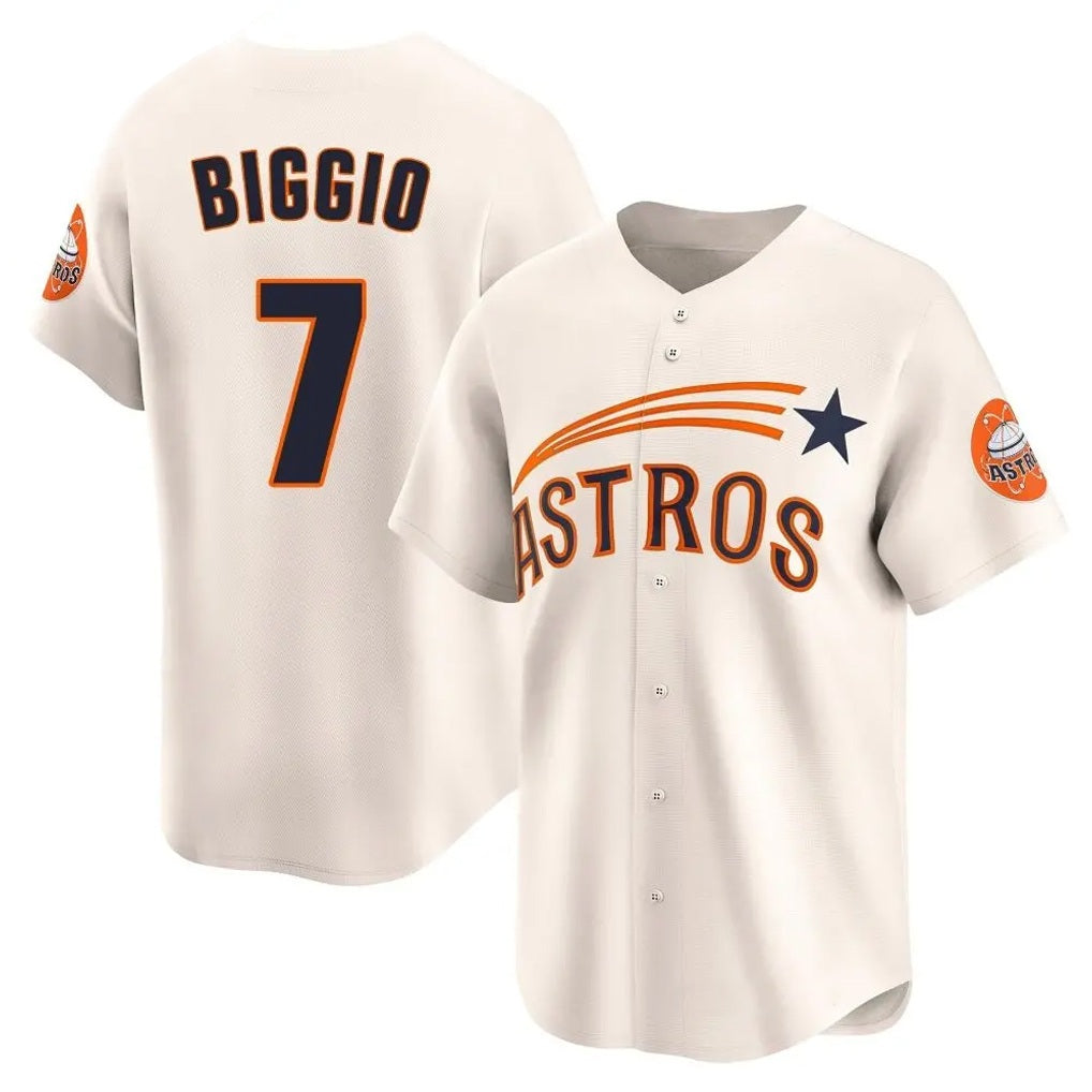 Houston Astros #7 Craig Biggio Player Cream Fotopoulosg Throwback Cooperstown Collection Limited Stitched Jerseys