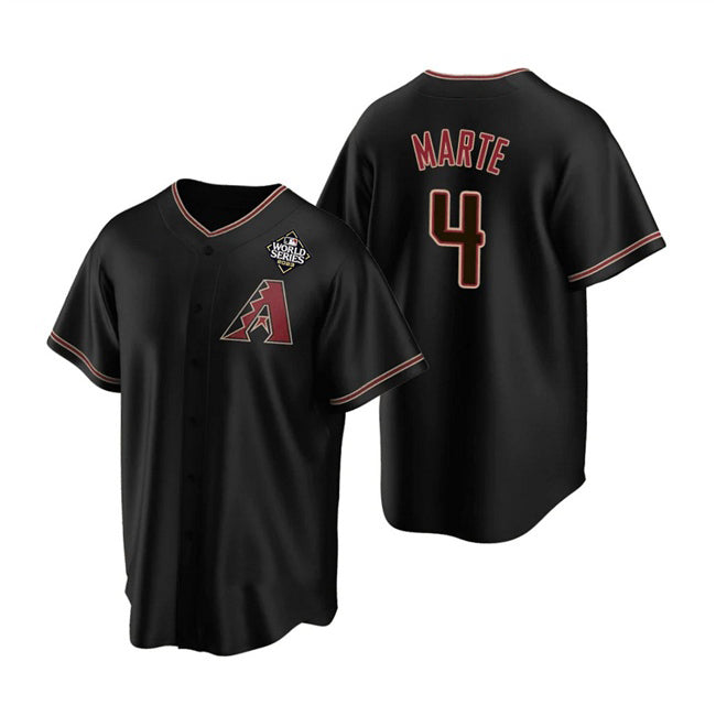 Arizona Diamondbacks #4 Ketel Marte Black Fotopoulosg 2023 World Series Cool Base Stitched Jersey