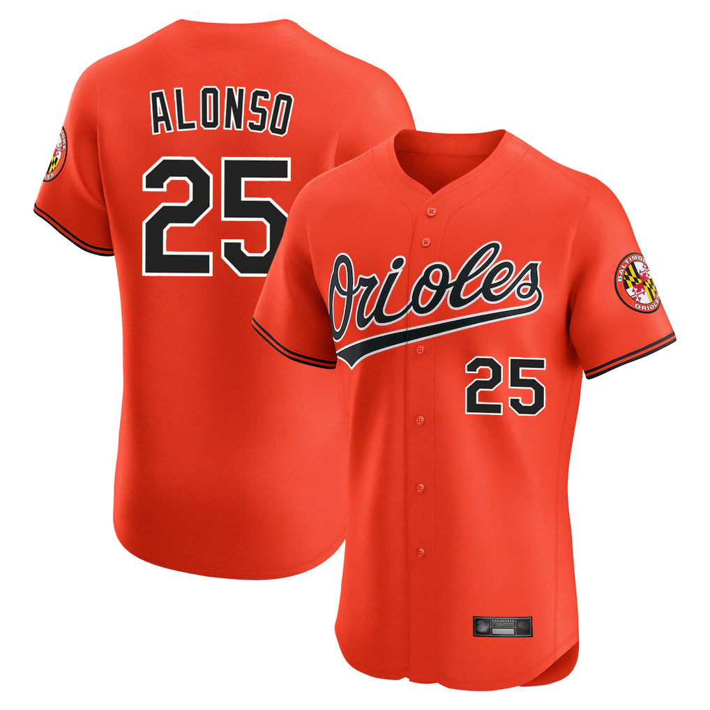 Baltimore Orioles #25 Pete Alonso Player Orange Fotopoulosg Limited Elite Home Game Stitched Jerseys