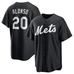 New York Mets #20 Pete Alonso Black Fotopoulosg Lights Out Limited Stitched Jersey