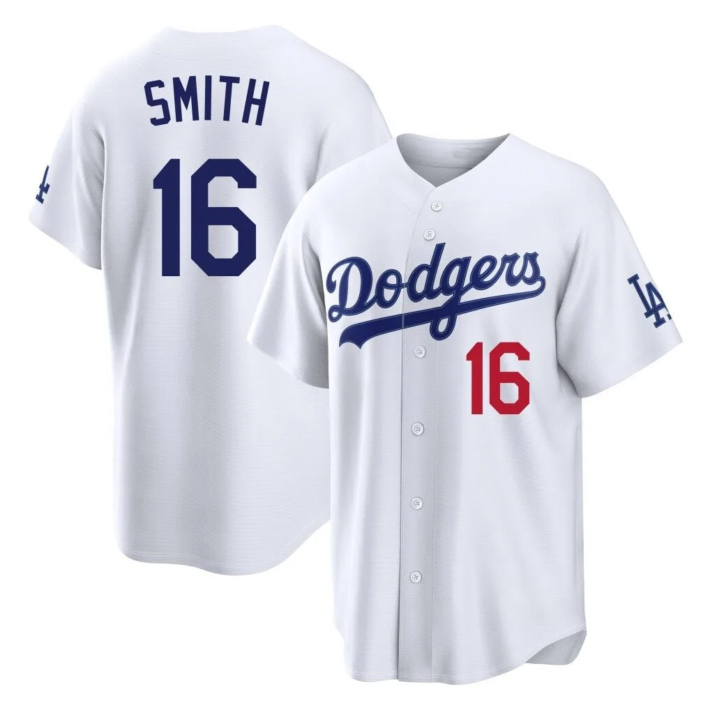 Los Angeles Dodgers #16 Will Smith Player White Fotopoulosg Home Game Stitched Jerseys