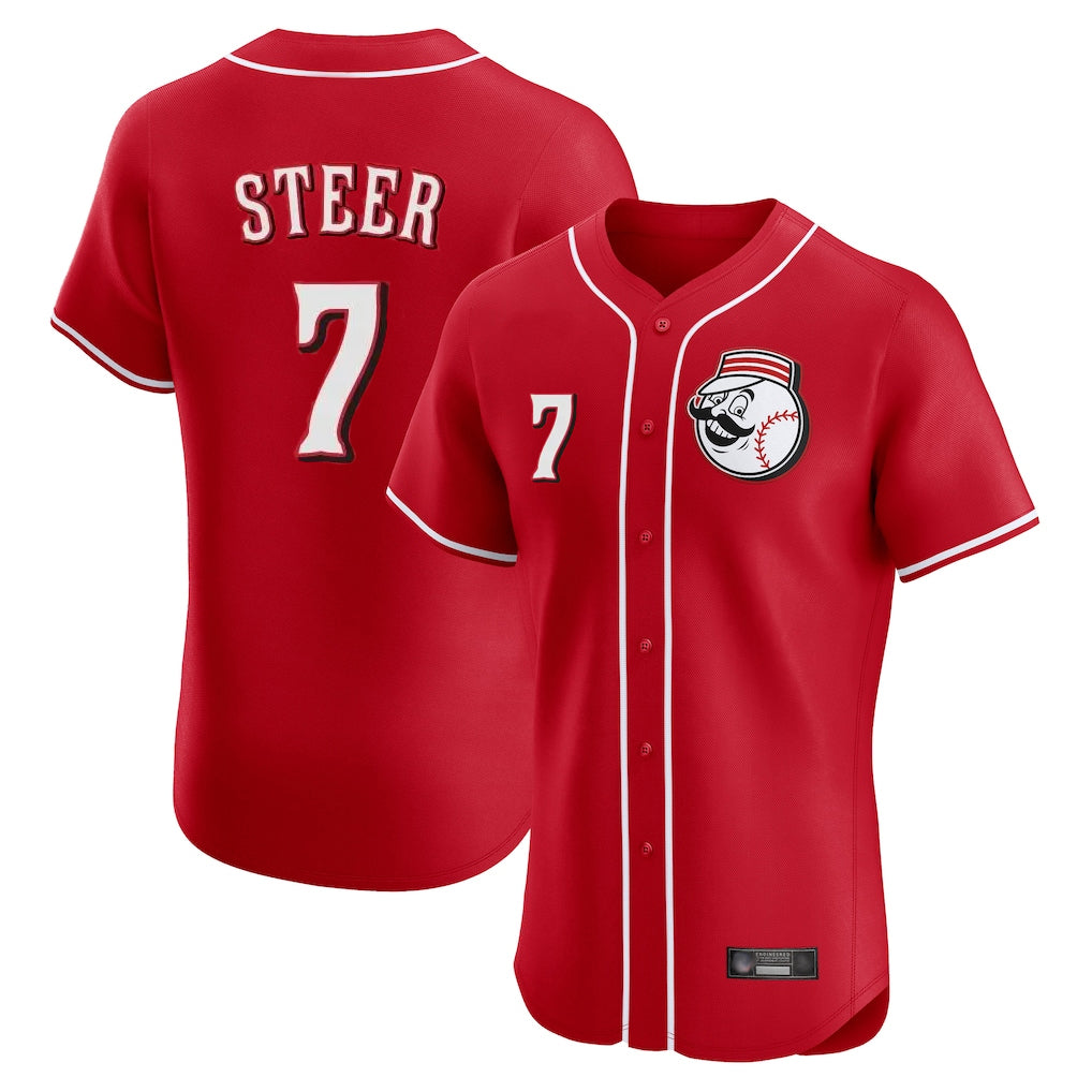 Cincinnati Reds #7 Spencer Steer Player Red Fotopoulosg Limited Elite Home Game Stitched Jerseys