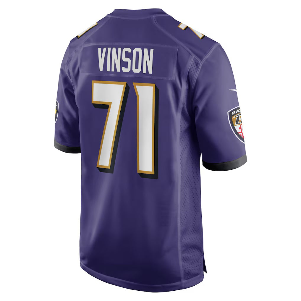 B.Ravens #71 Carson Vinson Purple Fotopoulosg Team Game Jersey