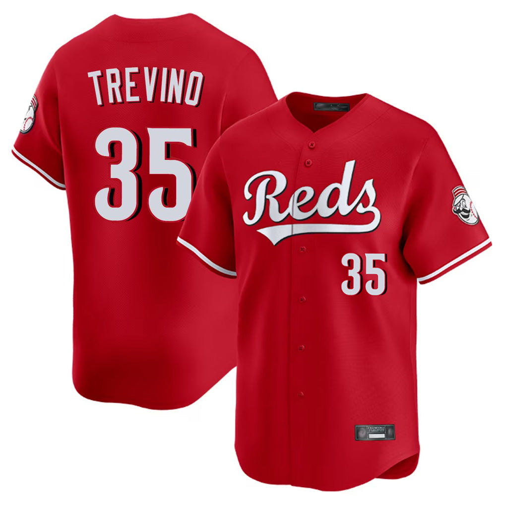 Cincinnati Reds #35 Jose Trevino Player Red Fotopoulosg Home Limited Stitched Jerseys