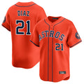 Houston Astros #21 Yainer Diaz Player Orange Fotopoulosg Home Limited Stitched Jerseys