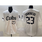 Chicago Cubs #23 Ryne Sandberg White Fotopoulosg 'Gothic North Side Edition' Vapor Premier Limited Stitched Jersey