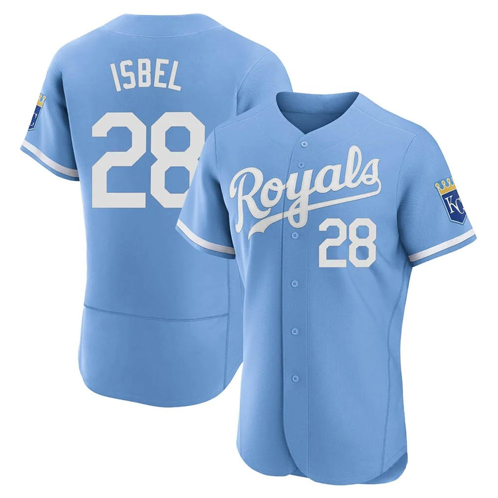 Kansas City Royals #28 Kyle Isbel Player Light Blue Fotopoulosg Alt Limited Elite Home Stitched Jerseys