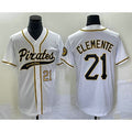 Pittsburgh Pirates #21 Roberto Clemente Number White Fotopoulosg Cool Base Stitched Jersey