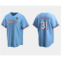 Texas Rangers #31 Max Scherzer Blue Fotopoulosg 2023 World Series Stitched Jersey