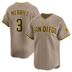 San Diego Padres #3 Jackson Merrill Tan Fotopoulosg 2024 Alternate Limited Stitched Jersey