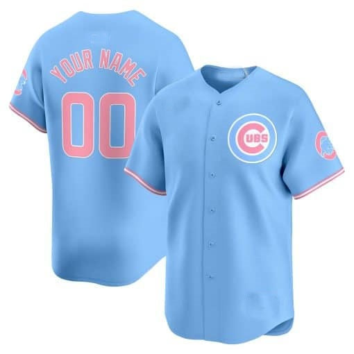 Custom Chicago Cubs Bubblegum Pink Vapor Premier Limited Jersey ¨C Blue Fotopoulosg