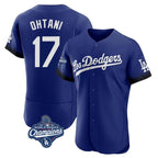 Los Angeles Dodgers #17 Shohei Ohtani Player Royal Fotopoulosg World Series Meet City Connect Elite Home Stitched Jerseys