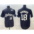 Los Angeles Dodgers #18 Yoshinobu Yamamoto Black Fotopoulosg 2025 LA Gothic Style With 2025 World Series Patch Vapor Premier Limited Stitched Jersey