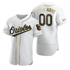 Custom Baltimore Orioles White Fotopoulosg Stitched Flex Base Golden Edition Jersey