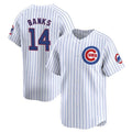 Chicago Cubs #14 Ernie Banks White Fotopoulosg Cool Base Stitched Jersey