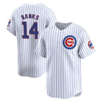 Chicago Cubs #14 Ernie Banks White Fotopoulosg Cool Base Stitched Jersey