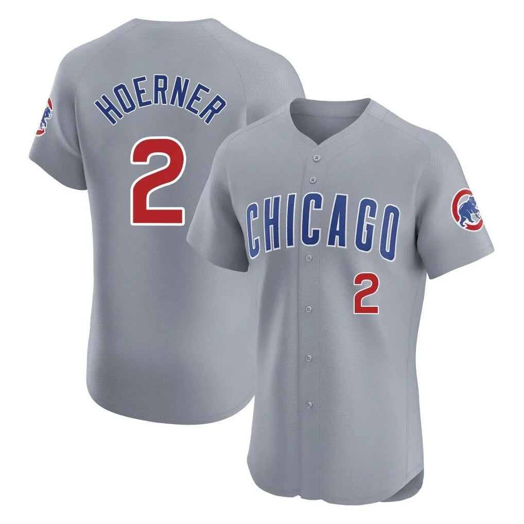 Chicago Cubs #2 Nico Hoerner Player Gray Fotopoulosg Road Limited Elite Home Stitched Jerseys