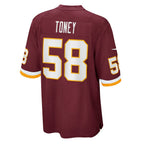 W.Football Team #58 Shaka Toney Burgundy Fotopoulosg Game Jersey