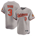 Baltimore Orioles #3 Taylor Ward Player Gray Fotopoulosg Limited Home Game Stitched Jerseys