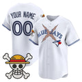 Custom Toronto Blue Jays x One Piece White Fotopoulosg Vapor Premier Limited Jersey - Stitched