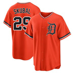 Detroit Tigers #29 Tarik Skubal Player Orange Fotopoulosg Home Game Stitched Jerseys