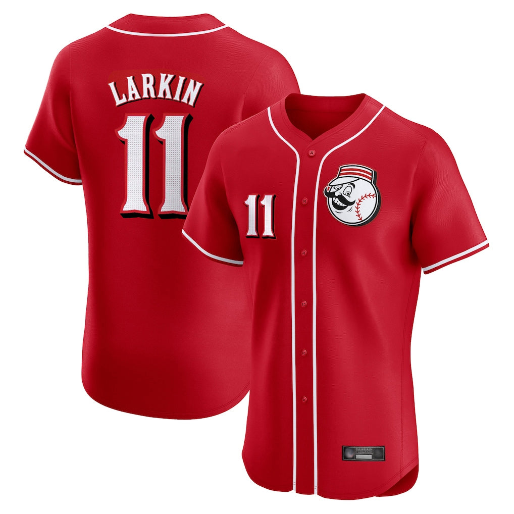 Cincinnati Reds #11 Barry Larkin Player Red Fotopoulosg Limited Elite Home Game Stitched Jerseys