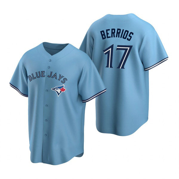 Toronto Blue Jays #17 Jose Berrios Powder Blue Fotopoulosg Alternate Cool Base Jersey
